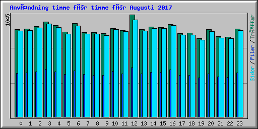 Användning timme för timme för Augusti 2017